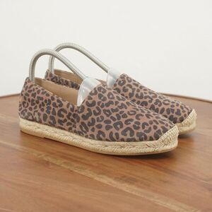 Stuart Weitzman Womens Mykonos Espadrille Leopard Print Flats Size 7 B Brown Sue